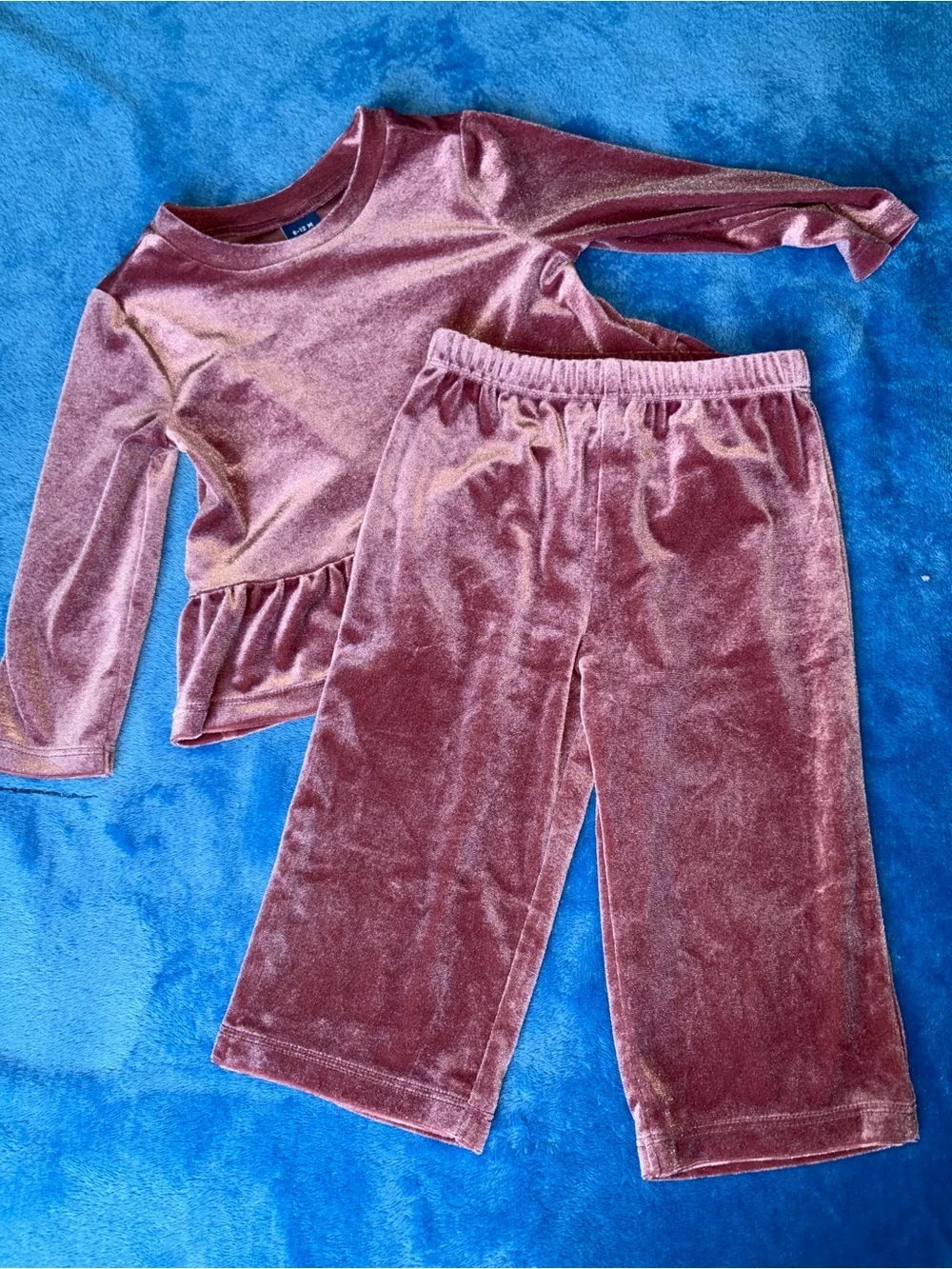 Kids Velvet Pajama Set - Dusty Rose